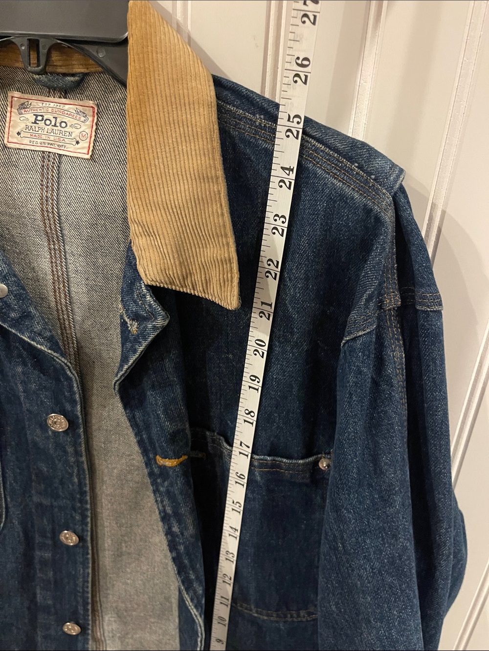 Polo by Ralph Lauren Indigo Denim Jacket with Tan Corduroy Collar - Picture 5 of 7